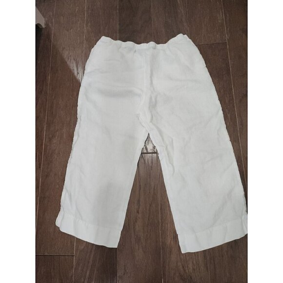 J. Jill Pants Linen White High Rise Cropped Pockets 36" Waist Women's Large - Picture 3 of 7
